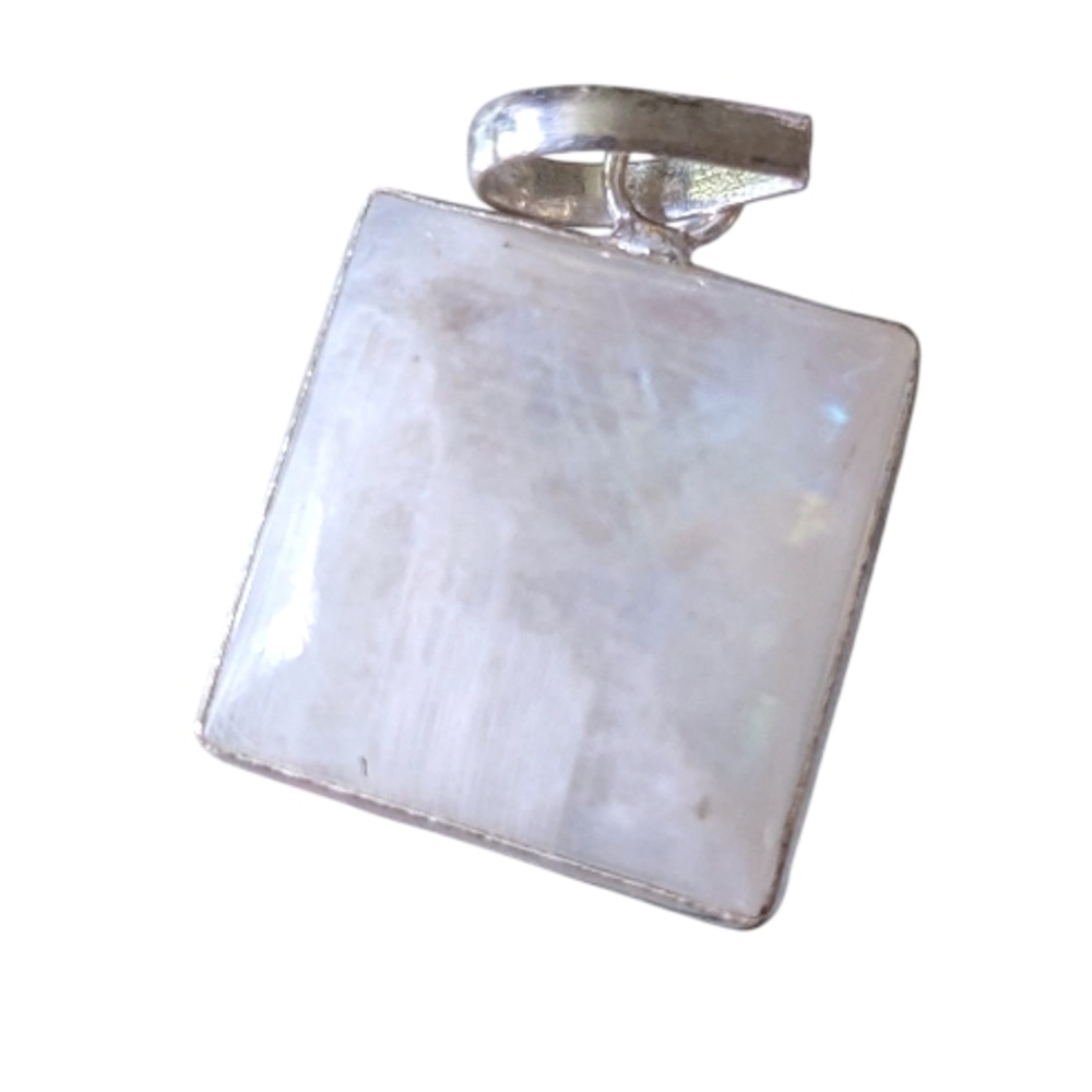 Square Moonstone Silver Pendant